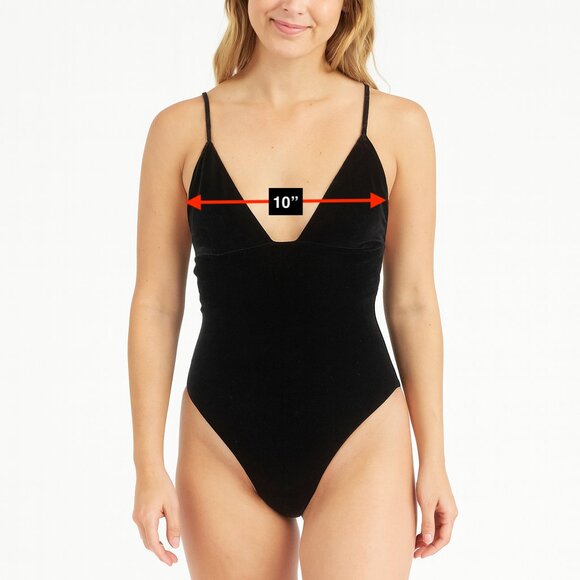 Forever 21 Black V-Neck Leotard Bodysuit Size Small - Picture 2 of 5